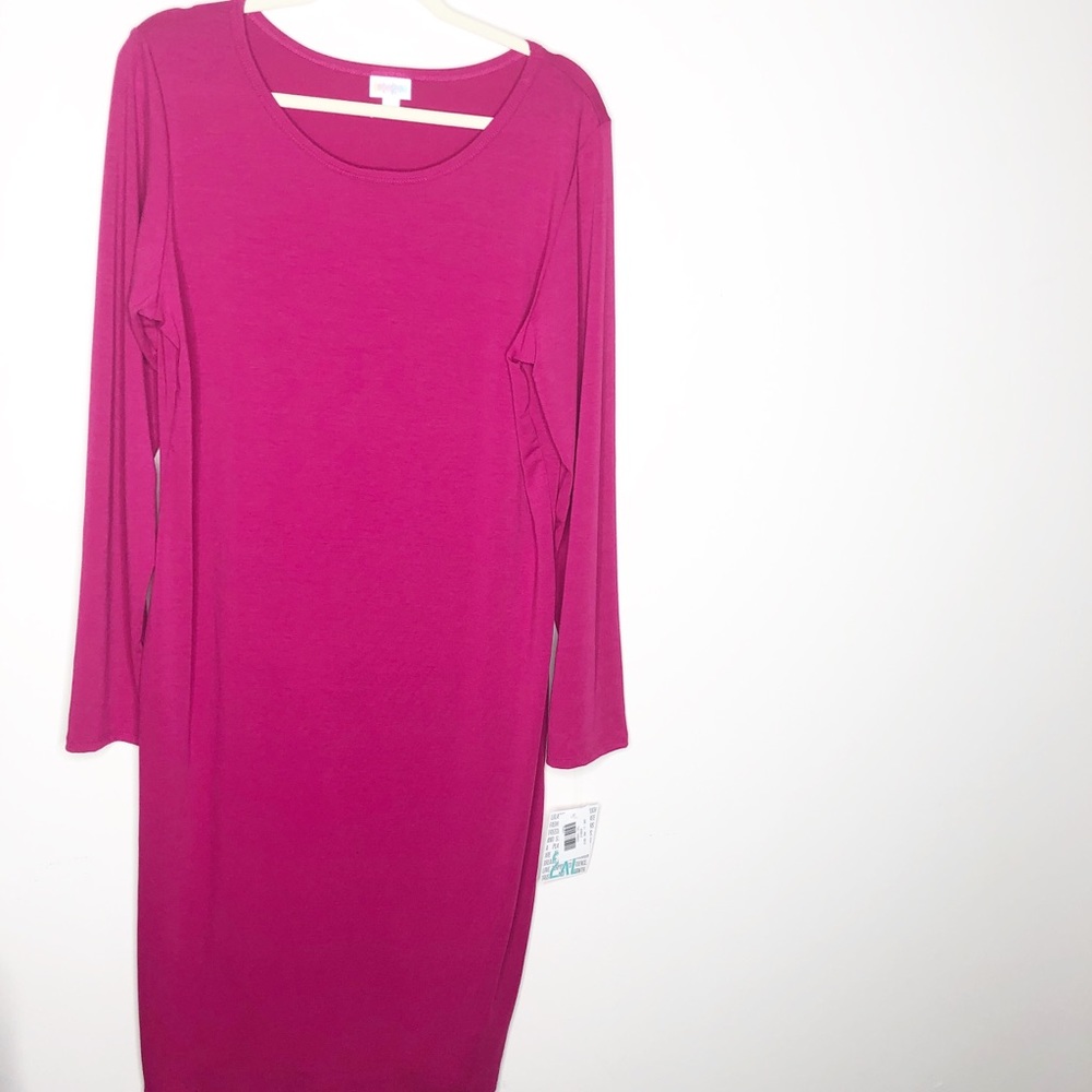 Lularoe magenta Debbie Dress in 2XL